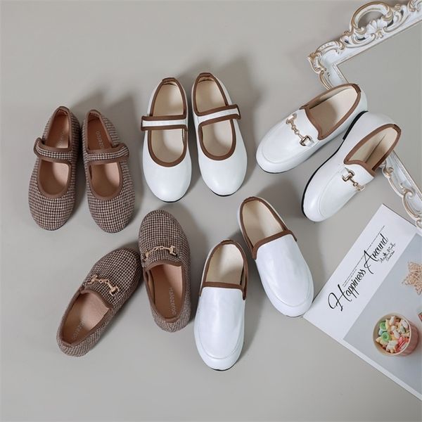 Turnschuhe Kinder Schuhe Kinder Kette Casual Baby Mädchen Weiße Mode Müßiggänger Kleinkind Ballett Wohnungen Jungen Mokassin Mary Jane Herbst 221109