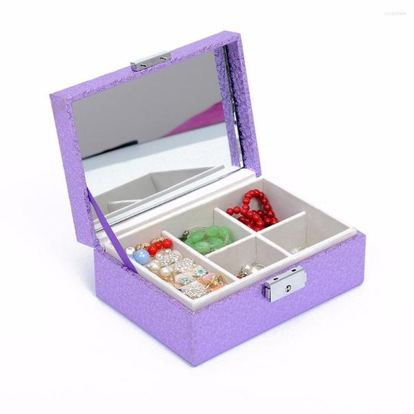 Schmuckbeutel, Epackfree, zweilagiges, fusselfreies Leder, für Schmuck, Ohrringe, Ohrstecker, Halskette, Hochzeit, Spiegel, Geschenkbox, Organizer, Aufbewahrungsbox