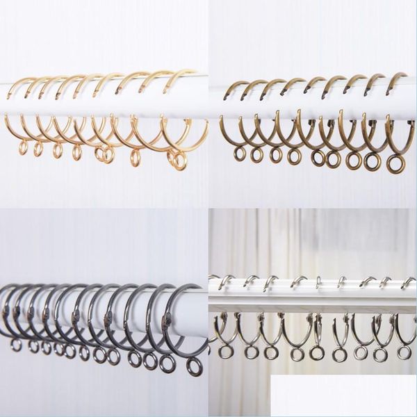 Pólos de cortina aberta anel de cortina Janela ganchos de acessórios Metal Hanging Curtains Clips Tools 38mm Ganche Drop Drop Garden Home Text Dhpyj