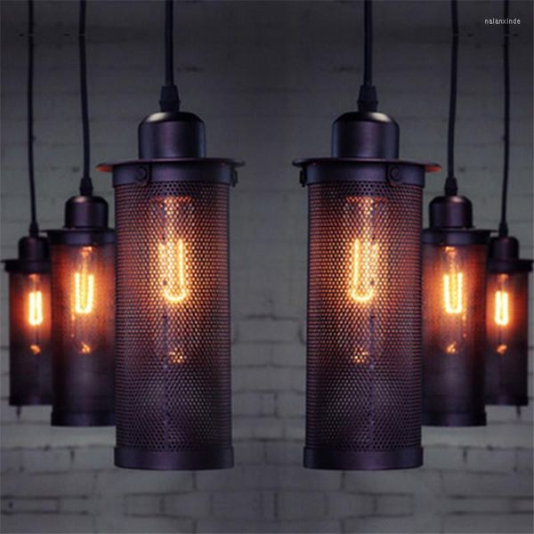 Lâmpadas pendentes Retro Wind Industrial criativo Fio farpado Fio de cabeça única Lâmpada loft Stações Decoração Light Light Light