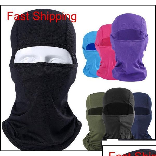 Altri accessori di moda Wraps Outdoor Motorcycle Fl Face Mask Clava Ski Neck Protection Black Fashion Kenwv Drop Delivery Accessori Otelk