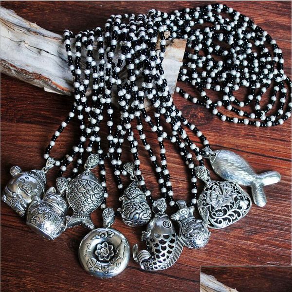 Collane a pendente mescola la collana a sospensione in lega tibetana per perle di riso lunghe esotiche perle tailandesi per perle esotiche gioielli thailandesi per m dhhhn