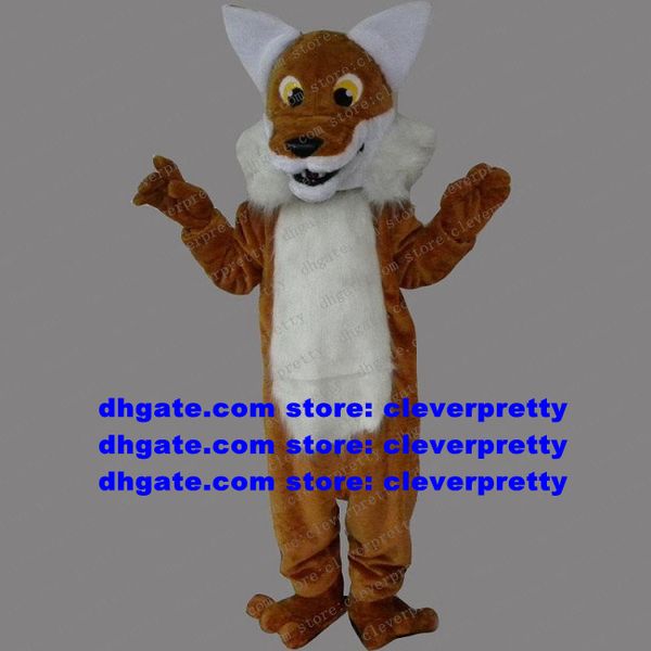 Brown Wolf Coyote Chacal Dhole Fox Mascot Costume Cartoon Personagem Primeira Infância Anniversary da Atividade ZX698