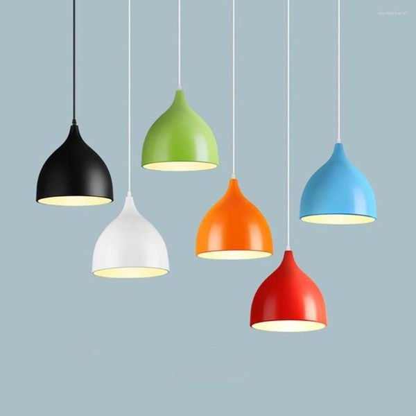 Pendelleuchten Nordic Einfachheit LED E27 Licht Moderne Macaron Hängeleuchten Heimwerker Metall Dekoration Lampe Lampenschirm