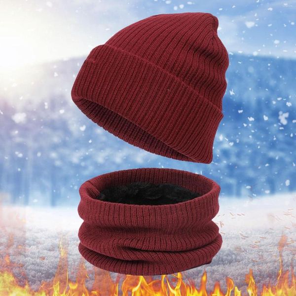 Ball Caps Handschuhe Schal Set Frauen Männer Winter Warme Süße Wollmütze Slouchy Zweiteilige Schnee Strickmütze Bildschirm Fäustlinge Schals Sets