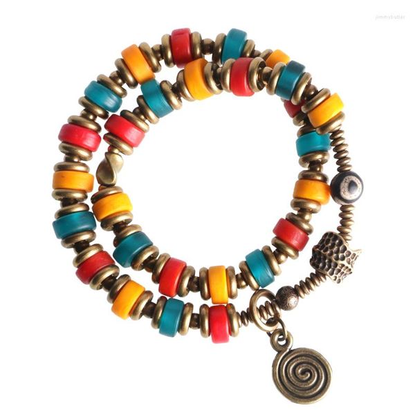 Strand Murano handgefertigte Glasperlen Stretch Armband Hand verarbeitet Kupfer Charm Tibetan DZI Perlen Chakra Heilung Energie Geschenk Schmuck Schmuck