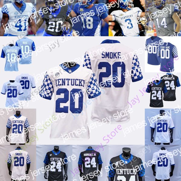 Jerseys de futebol Kentucky Wildcats Jersey de futebol NCAA College Will Levis Kavosiey Smoke Tayvion Robinson Dane Key Randall Cobb Afari Jr.