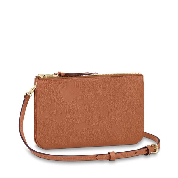 7 Qualidade designer de ombro bolsa de embreagem crossbody tote padrão em relevo cruz corpo sacos de noite duplo zip em 3 cores mulheres pequenas couro genuíno pequenos bens m80786