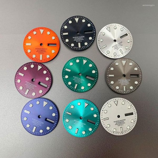 Relógio kits de reparo de 29 mm Acessórios Sun Padrão Sun Dial Green luminous Skx007 Modificado adequado para o movimento NH35 TK68