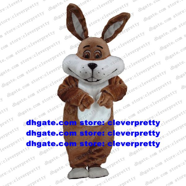 Langes Fell Braunes Osterhasen-Maskottchen-Kostüm Osterhase-Kaninchen-Hasen-Cartoon-Charakter-Bandschneiden Cere Shop-Feier zx2048