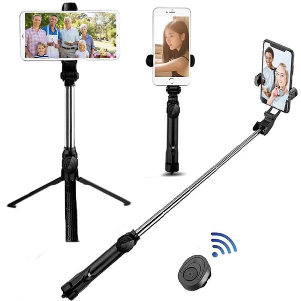 Sem fio bluetooth Selfie Stick Tripé Remoto Palo Handphone Suporte para fotos ao vivo Tripé para câmera Monopé com temporizador automático Haste de artefato