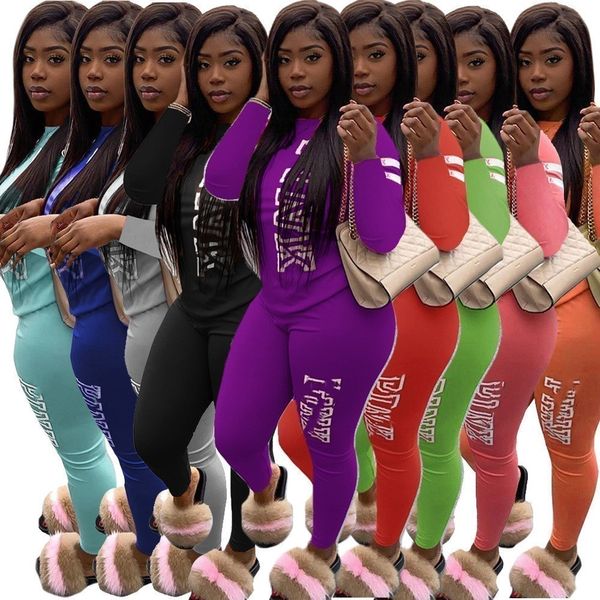 2024 Designer Marca Mulheres Tracksuits Jogging Terno Rosa Impresso Pulôver Calças Duas Peças Set Manga Longa Sweatsuits Moletom Leggings Outfit Roupas Casuais 8934-9