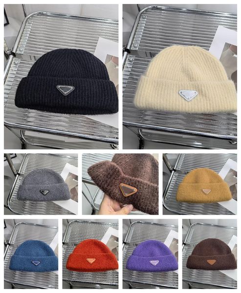 Mens Pradity berretti di lusso designer cappello invernale design della moda all'ingrosso cappelli in maglia autunno lana rosso marrone berretto lettera cashmere beanie ap per uomo unisex cappello caldo teschio