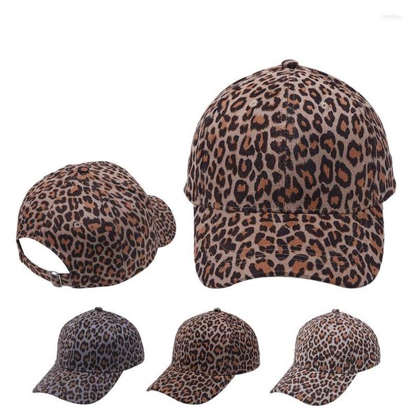 Caps de bola Multicolor leopard impressão simples boné de beisebol viseira solar chapéus ajustáveis ​​para mulheres