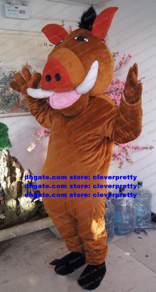 The Wild Boar Pumbaa Mascot Costume Adulto Personaggio dei cartoni animati Outfit Famiglia Attività spirituali Scuola materna Negozio di animali zx1484