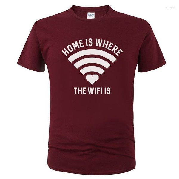 Männer T Shirts 2022 T-Shirt Home Is Where The Wifi Hemd Männer Frauen Sommer Baumwolle Coole Druck T-shirts Tops unisex Kleidung