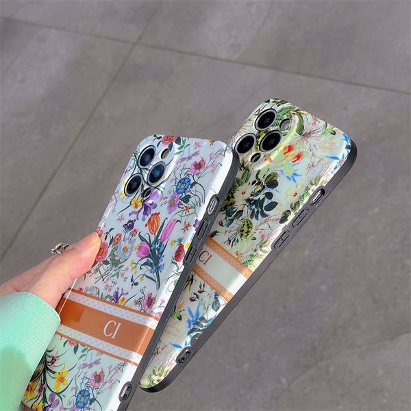 Телефон роскошный дизайнер для iPhone 14 Pro Max 13 12 11 Sets Max Fashion Shock -Resection Casual Style Различные растения 22111105CZ