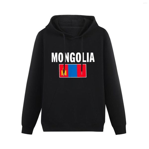 Felpe con cappuccio da uomo Uomo Donna Bandiera della Mongolia Mappa del paese mongolo Felpa con cappuccio Pullover Felpa con cappuccio spessa Felpa Hip Hop Cotone unisex