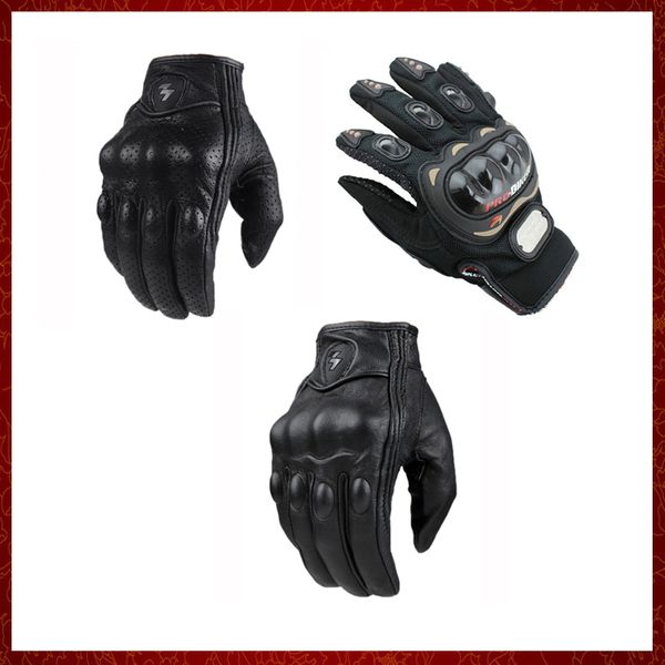 ST58 Luvas de motocicleta de dedo completo quentes Guantes Moto Verano Motocross Leather Glove de Moto Para Hombres Racing Racing Racing