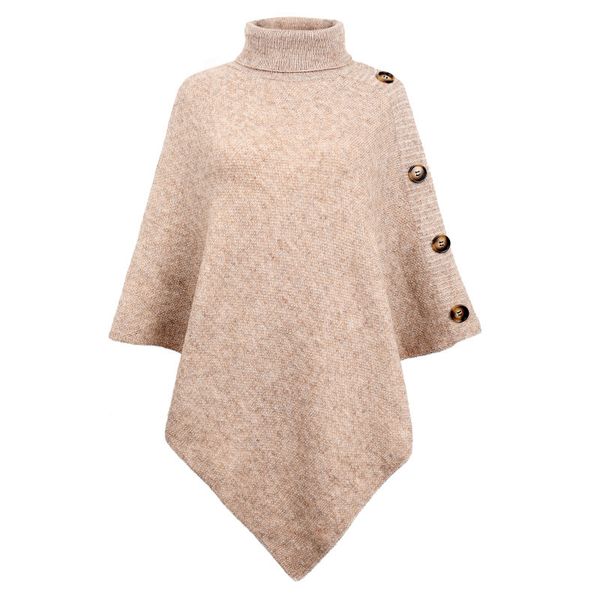 Scialli Autunno Inverno Scialle Mantello Maglione Tinta unita Dolcevita Mantella oversize Cappotto Poncho femminile Pullover Top manica pipistrello lavorato a maglia 221110