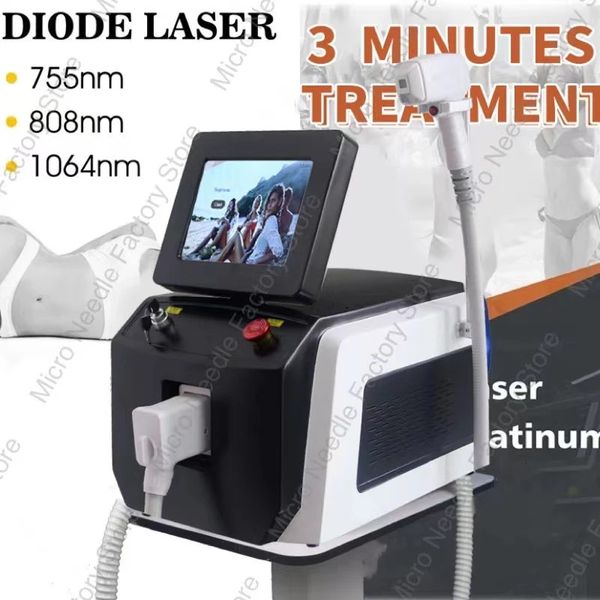 Home Beauty Instrumen 3 Wellenlänge 755nm 808nm 1064nm Diodenlaser-Haarentfernungsmaschine Gesichtshaarreduktion