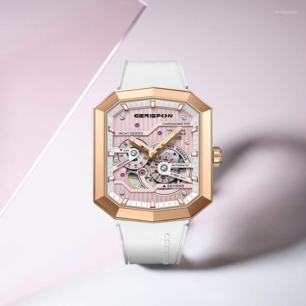 Armbanduhren Uhr Damen Tonneau Square Design Wasserdicht Sport Chronograph Stilvolle Damen Automatikuhren Mädchen Saphir