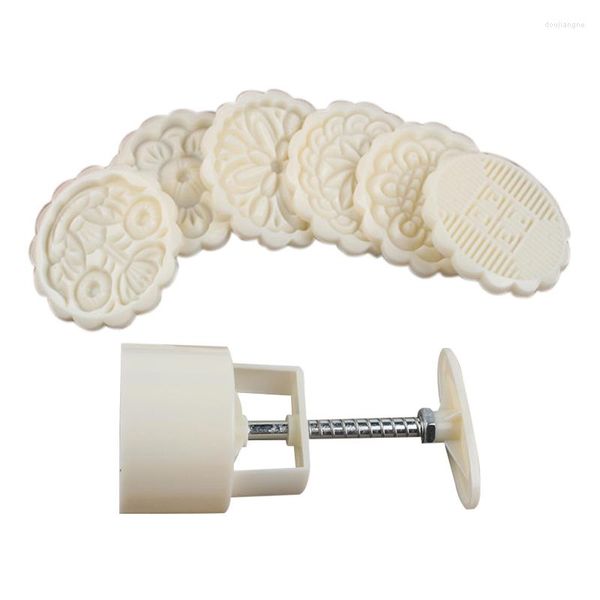 Backwerkzeuge 75G 6pcs Cookie Stempel Mondkuchenform Set DIY Press Mid Herbst Festival Dekorschneider