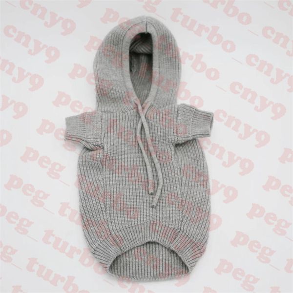 Gri evcil hayvan sweater hoodie köpek giyim markası logo pet örgü örgü tişört moda schnauzer köpekler sweatshirt246z