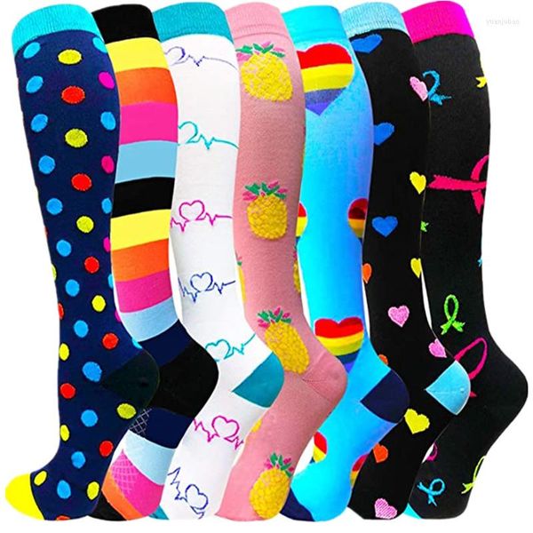 Herrensocken Kompression 20-30 MmHg Männer Frauen Kniestrümpfe Sportstrümpfe Unisex Fit Laufen Wandern Flugreisen