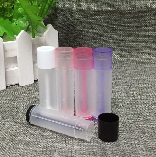 1000 stücke 5g 5ml Lippenstift Rohr Lip Balm flasche Container Leere Kosmetische Lotion Container Klebestift Klar reise Flasche