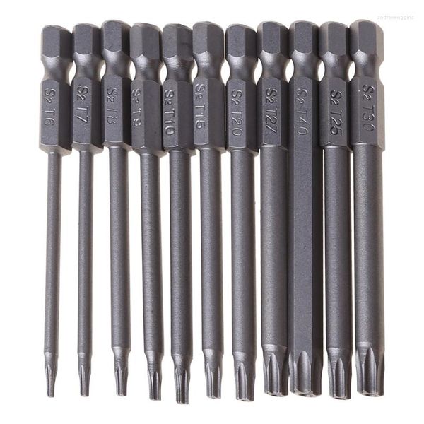 Kit di riparazione per orologi 11/12pcs Set di punte da trapano di sicurezza a prova di manomissione Cacciavite Torx a testa piatta 1/4