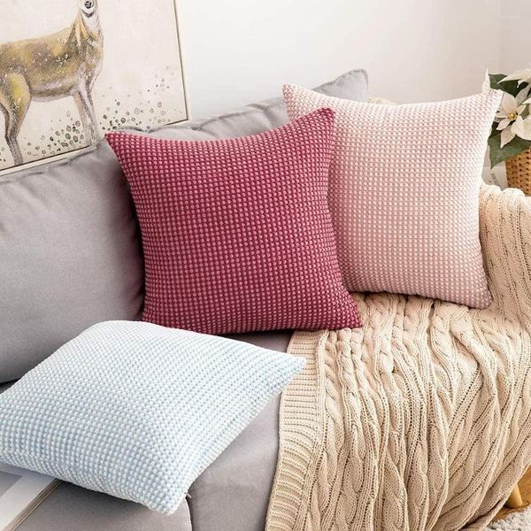 Fodera per cuscino in velluto a coste per divano camera da letto cuscini decorativi federa quadrata tinta unita Housse De Coussin Home Decor