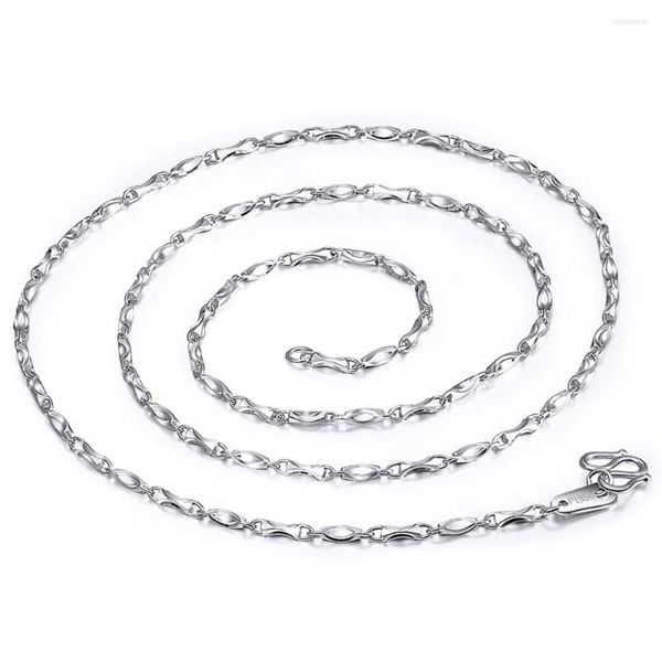 Ketten Reines massives Platin 950 Kette Damen Geschenk Breite 1,1 mm Barrenperlen-Gliederkette 43 cm/4,3 g