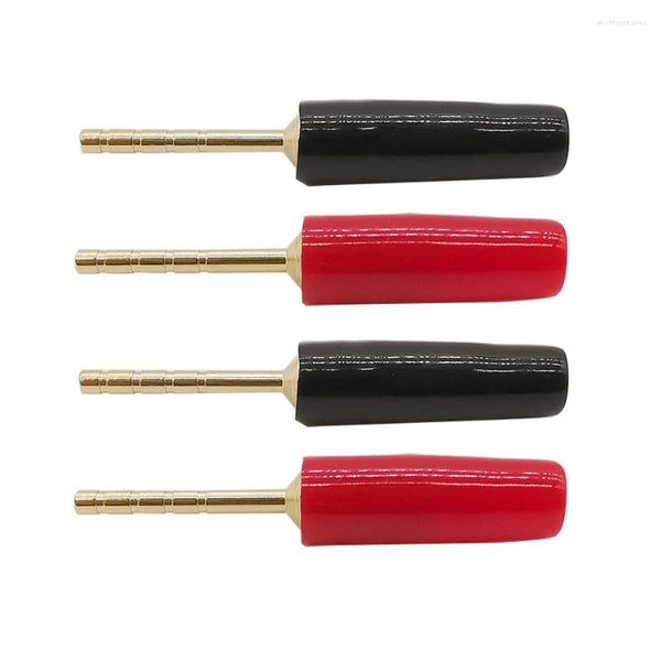 Accessori per l'illuminazione 4 pezzi Nero Rosso Spina dritta Adattatore spina a banana da 2 mm Terminali da 2 mm Spine per altoparlanti Audio Connettore di cablaggio