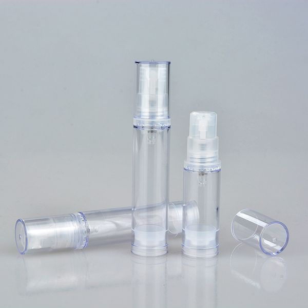 200pcs 5ml 10ML Mini trasparente Airless Pump Bottle Contenitori cosmetici vuoti con bottiglia di shampoo da viaggio