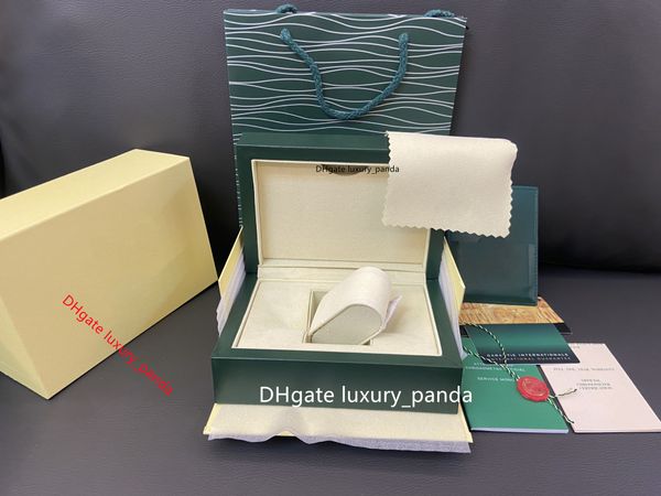 5A dunkelgrüne Uhrenboxen, originelle modische Geschenkbox aus Holz für 126610 126613 116500 116506 126710 126660 Luxusuhren von Rolex, Box, Kartenheft, Handtasche-a