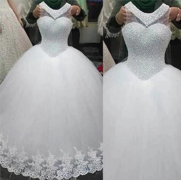 Abito da sposa con gioiello bianco, abito da sposa, paillettes, perline, abiti da sposa formali, abiti da sposa in tulle principessa