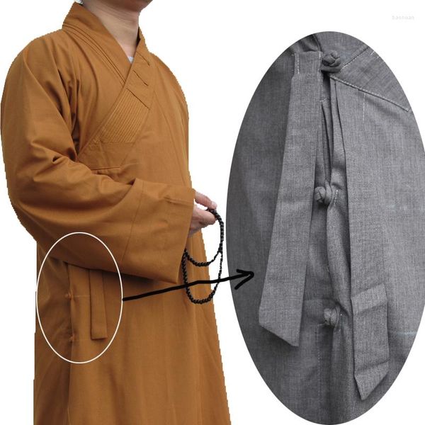 Abbigliamento etnico Monaco buddista Vesti Costume Abiti Shaolin Uniforme Meditazione cinese tradizionale