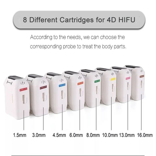 Máquina de emagrecimento portátil Peças sobressalentes do corpo 4D HIFU E CARTRIGHE DE FACE 20000 Tiro para o Ultrassom de alta intensidade Facide Lifting Beauty Instrument