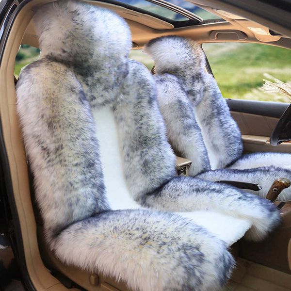 Capas de assento de carro capa de assento de carro capa de pele para assento de carro capa de volante rosa lã essencial inverno universal peludo fofo grosso falso t221110