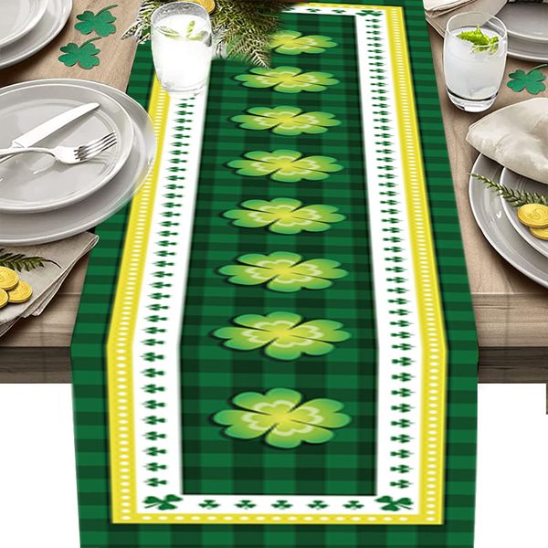 St. Patricks Day bedruckter Tischläufer grün für St. Patricks Day Feiertagsparty-Dekoration CPA4458 bb1111