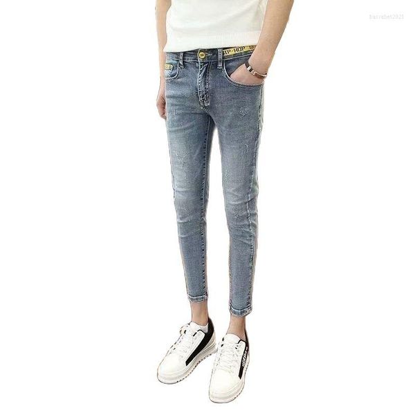 Männer Hosen Frühling 2022 Dünne Jeans männer Stretch Schlank Enge Füße Junge Koreanische Stil Trendy Casual Bleistift Männer