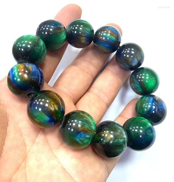 Strand 16mm Natural Mexican Multicolor Amber Breads Bracelet Certificado 7.5 