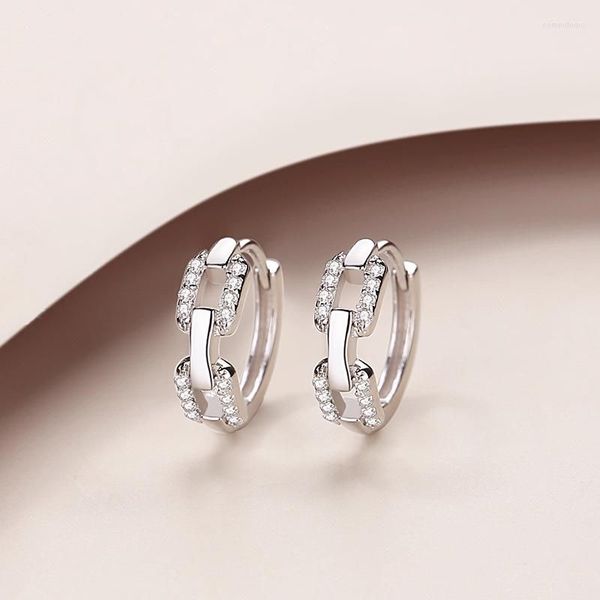 2022 neue mode Creolen Trendy Klar Zirkon Geometrische Kette Ohrring Für Frauen Ohr Durchbohrt Hochzeit Schmuck Geschenk Pendientes top qualität