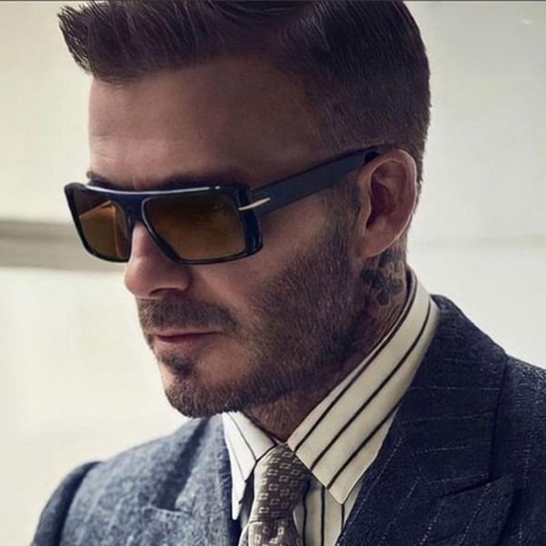 Óculos de Sol Clássico Quadrado Masculino 2022 Marca de Moda Designer Rebite Flat Top Óculos de Sol Unissex Driver Óculos Gafas De Sol Hombre