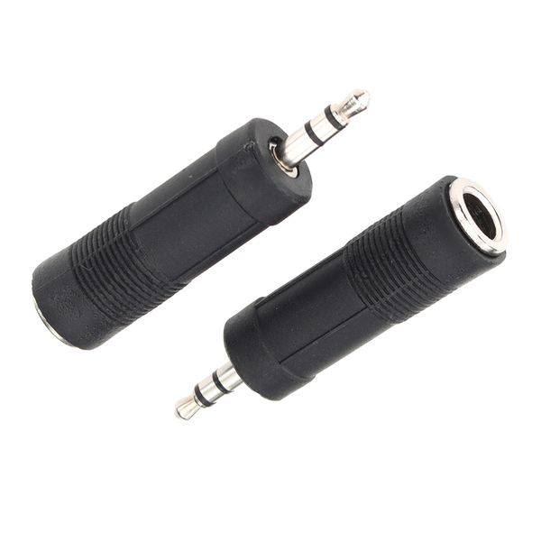 3,5-mm-Stecker auf 6,35-mm-Buchse, 3-poliger Stecker, Kopfhörer-Audio-Adapter, AUX-Verstärker-Buchse, Stereo-Konverter für Handy, PC, Notebook, Lautsprecher