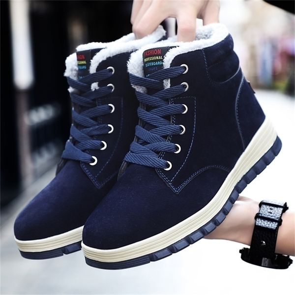 Stivali Plus Size 48 Scarpe alte da uomo Inverno Outdoor Lace up Botas Hombre Sneakers resistenti Peluche Botines Ankle Snow 221110