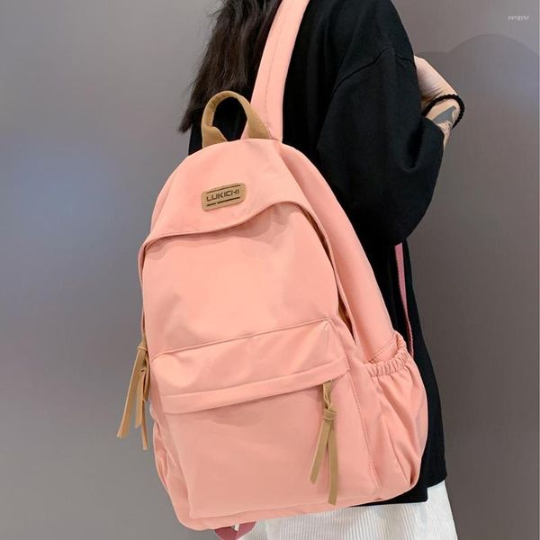 Rucksack Herren Damen Harajuku Schulrucksäcke Damen Coole wasserdichte Reisetaschen Mädchen Jungen Einfarbig Student