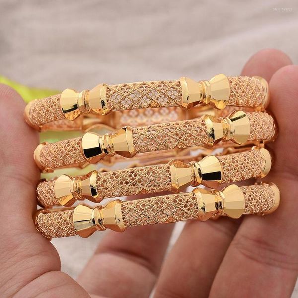 Bangle 4pcs/lote pequenas pulseiras de borboleta afro cor de ouro para mulheres dubai Bride Wedding Bracelete africana jóias árabes Oriente Médio