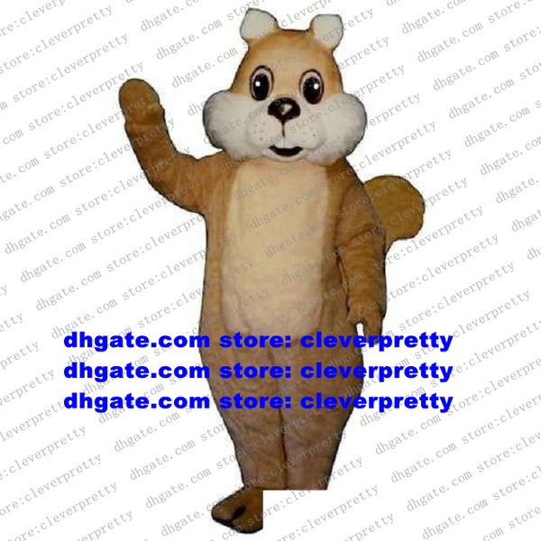 Costume della mascotte dello scoiattolo di pelliccia lunga marrone Costume adulto del personaggio dei cartoni animati Vestito Expo Fiera Motexha Spoga Tema televisivo zx1679